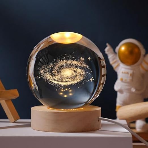 3D Galaxy Crystal Ball LED Night Lamp