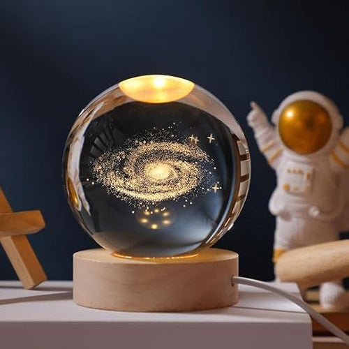 3D Galaxy Crystal Ball LED Night Lamp