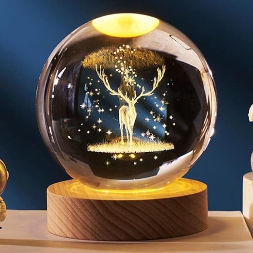 3D Galaxy Crystal Ball LED Night Lamp