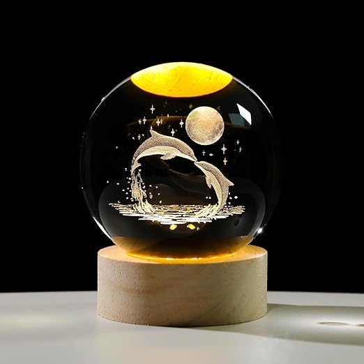3D Galaxy Crystal Ball LED Night Lamp