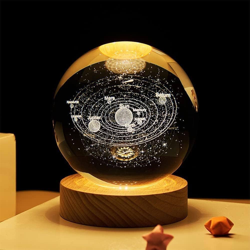 3D Galaxy Crystal Ball LED Night Lamp