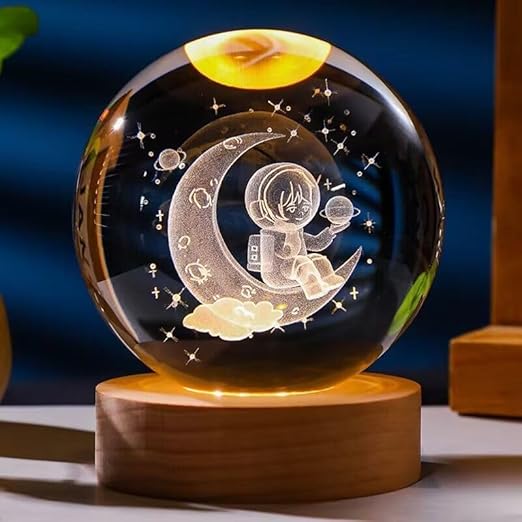 3D Galaxy Crystal Ball LED Night Lamp