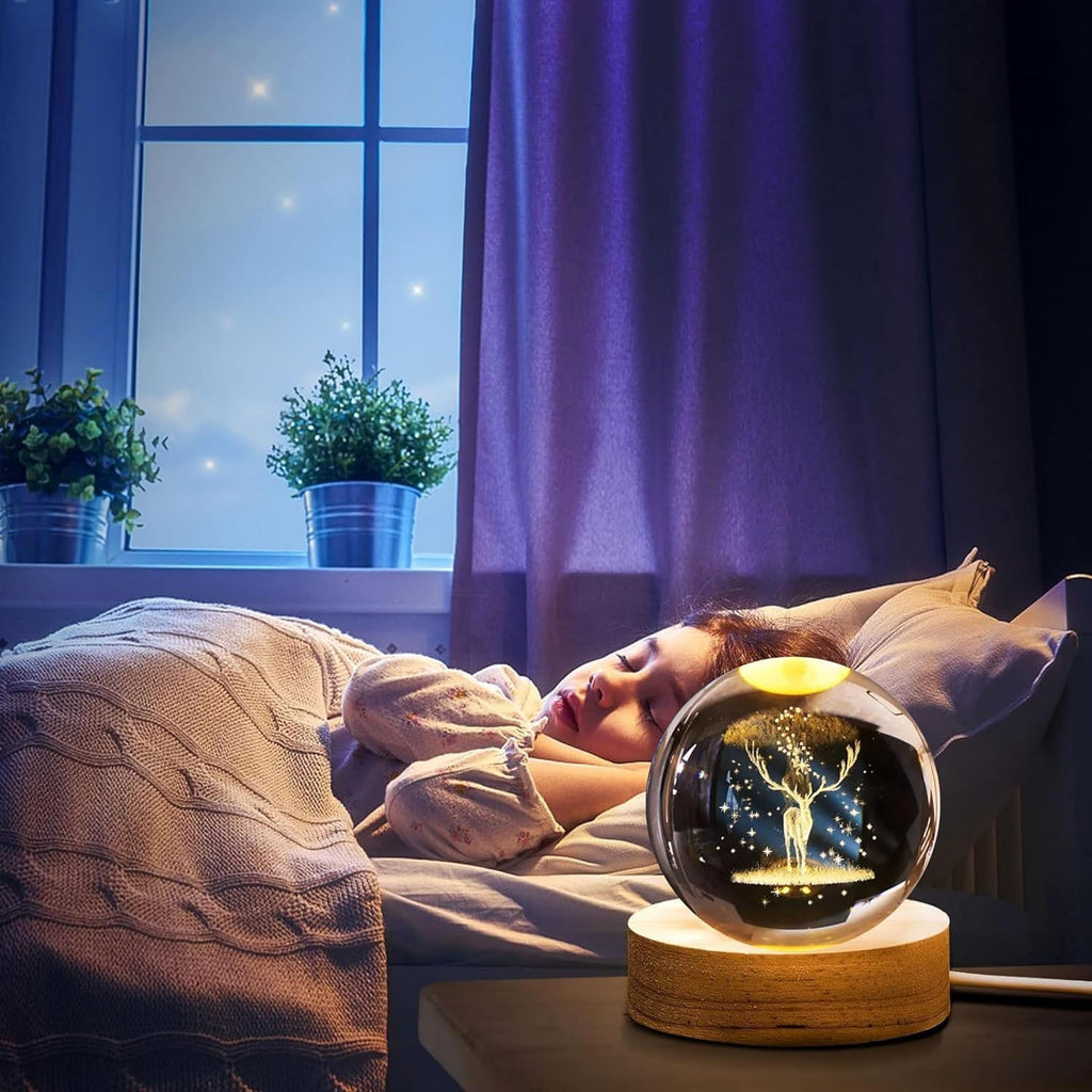 3D Galaxy Crystal Ball LED Night Lamp