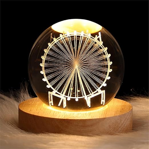 3D Galaxy Crystal Ball LED Night Lamp